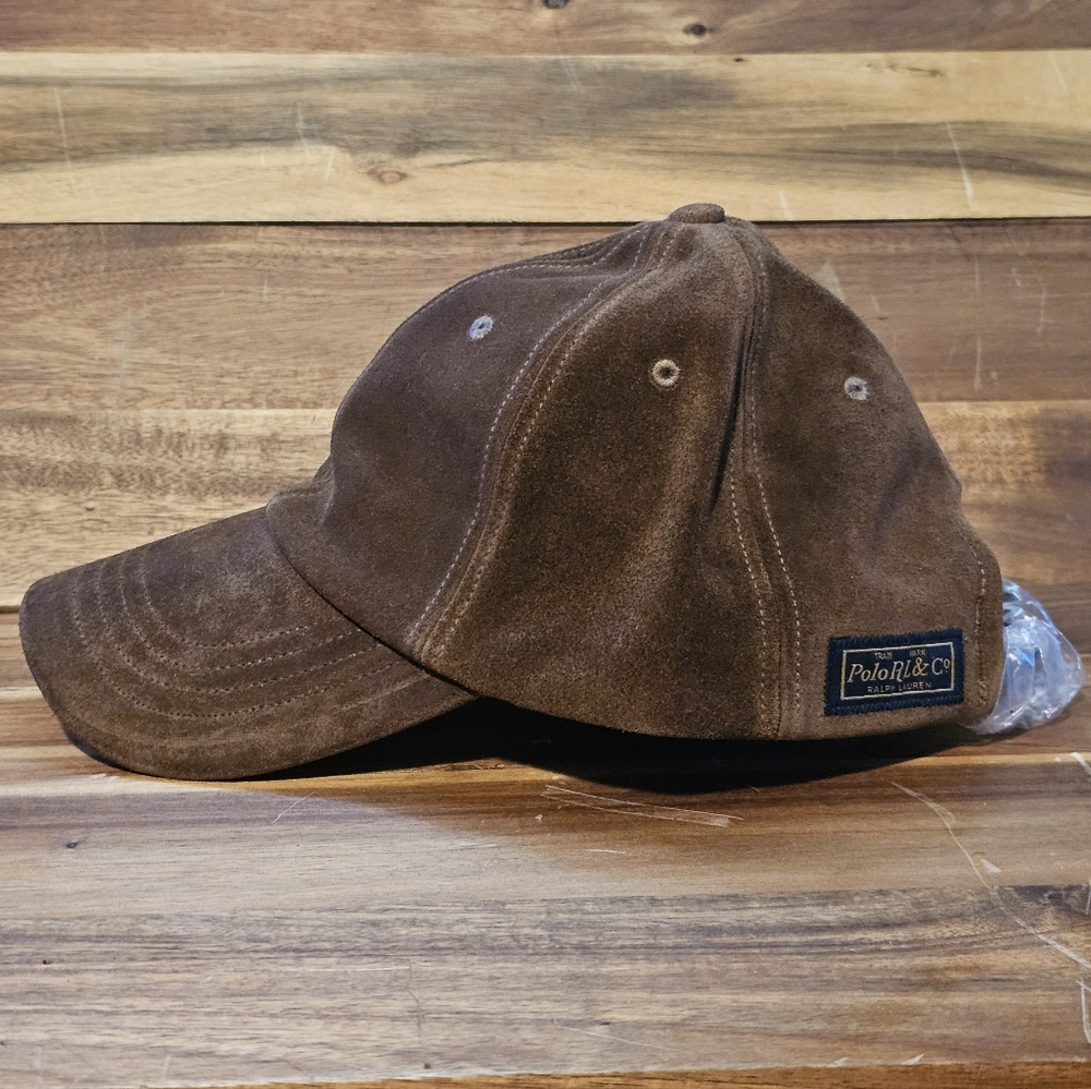 POLO Ralph Lauren Brown Suede Baseball Cap📍RARE NWOT